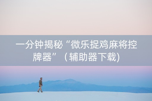 一分钟揭秘“微乐捉鸡麻将控牌器”（辅助器下载)