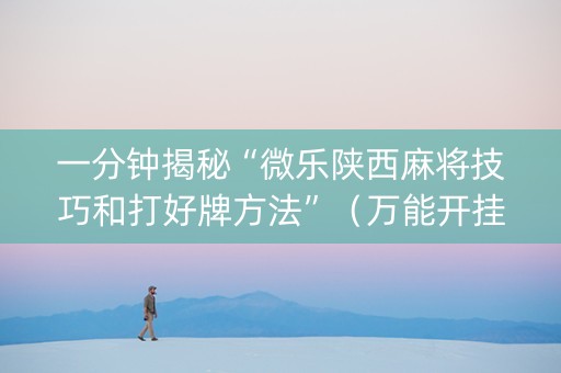 一分钟揭秘“微乐陕西麻将技巧和打好牌方法”（万能开挂神器)