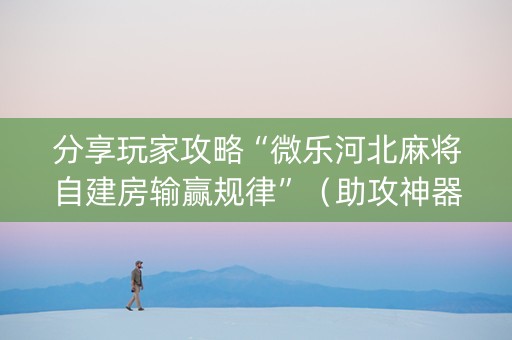 分享玩家攻略“微乐河北麻将自建房输赢规律”（助攻神器)