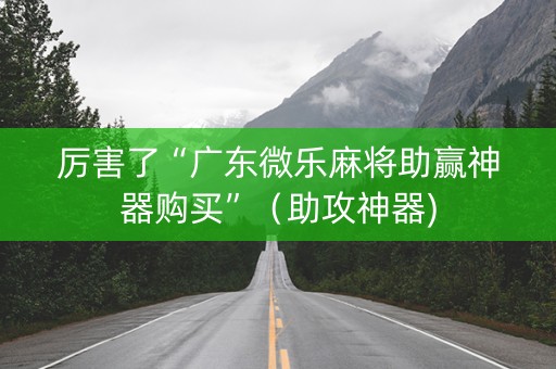 厉害了“广东微乐麻将助赢神器购买”（助攻神器)