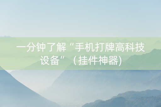 一分钟了解“手机打牌高科技设备”（挂件神器)
