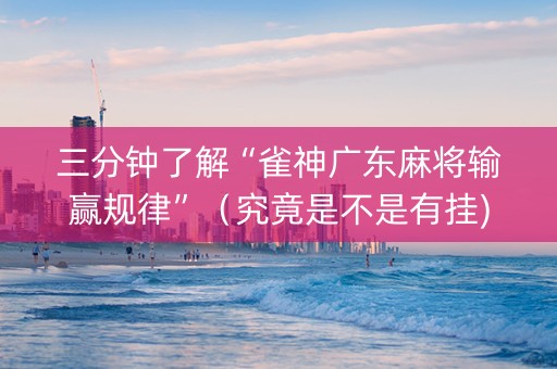 三分钟了解“雀神广东麻将输赢规律”（究竟是不是有挂)