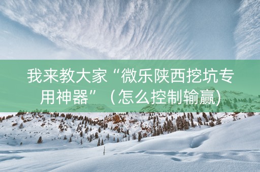 我来教大家“微乐陕西挖坑专用神器”（怎么控制输赢)