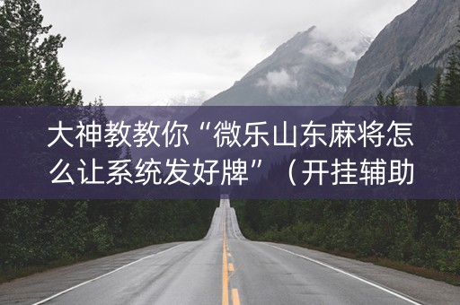 大神教教你“微乐山东麻将怎么让系统发好牌”（开挂辅助插件)