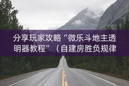 分享玩家攻略“微乐斗地主透明器教程”（自建房胜负规律)
