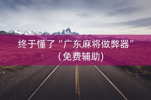 终于懂了“广东麻将做弊器”（免费辅助)