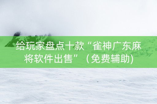 给玩家盘点十款“雀神广东麻将软件出售”（免费辅助)