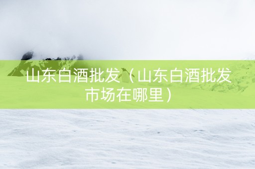 山东白酒批发（山东白酒批发市场在哪里）