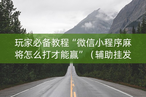 玩家必备教程“微信小程序麻将怎么打才能赢”（辅助挂发牌规律)