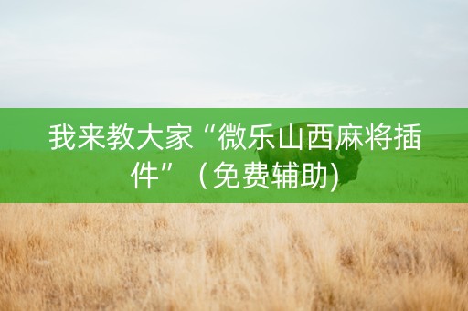 我来教大家“微乐山西麻将插件”（免费辅助)