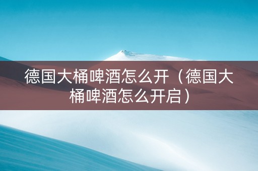 德国大桶啤酒怎么开（德国大桶啤酒怎么开启）
