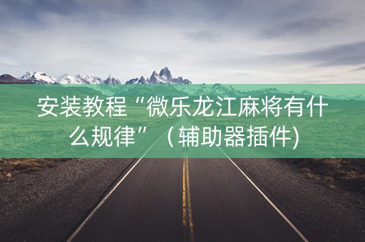 安装教程“微乐龙江麻将有什么规律”（辅助器插件)
