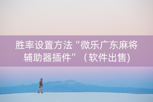 胜率设置方法“微乐广东麻将辅助器插件”（软件出售)