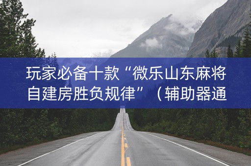 玩家必备十款“微乐山东麻将自建房胜负规律”（辅助器通用版)
