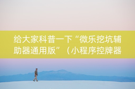 给大家科普一下“微乐挖坑辅助器通用版”（小程序控牌器)