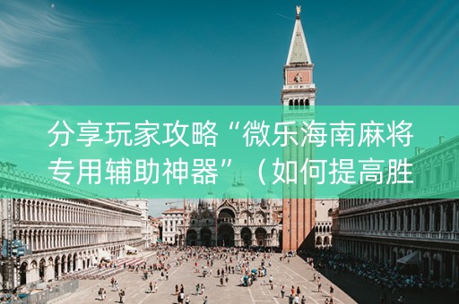 分享玩家攻略“微乐海南麻将专用辅助神器”（如何提高胜率)