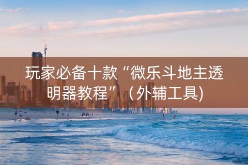 玩家必备十款“微乐斗地主透明器教程”（外辅工具)