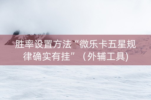 胜率设置方法“微乐卡五星规律确实有挂”（外辅工具)