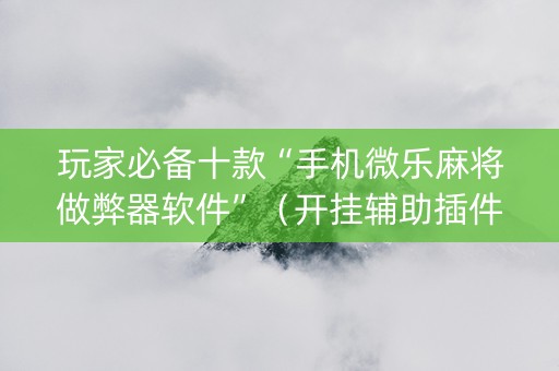 玩家必备十款“手机微乐麻将做弊器软件”（开挂辅助插件)