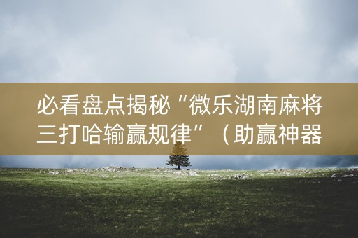 必看盘点揭秘“微乐湖南麻将三打哈输赢规律”（助赢神器购买)