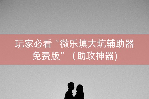 玩家必看“微乐填大坑辅助器免费版”（助攻神器)