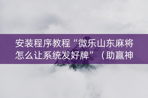安装程序教程“微乐山东麻将怎么让系统发好牌”（助赢神器)