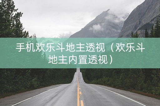 手机欢乐斗地主透视（欢乐斗地主内置透视）