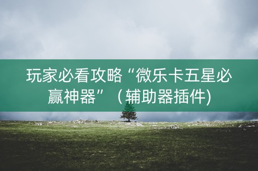 玩家必看攻略“微乐卡五星必赢神器”（辅助器插件)