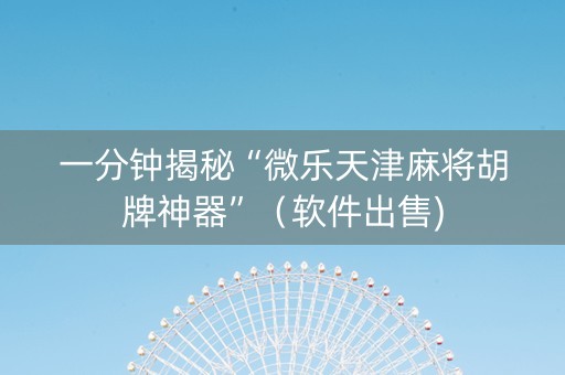 一分钟揭秘“微乐天津麻将胡牌神器”（软件出售)