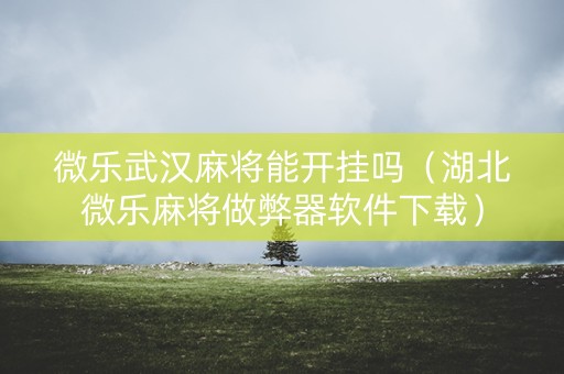 微乐武汉麻将能开挂吗（湖北微乐麻将做弊器软件下载）