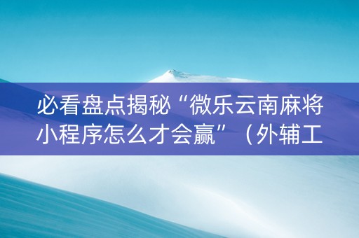 必看盘点揭秘“微乐云南麻将小程序怎么才会赢”（外辅工具)