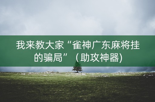 我来教大家“雀神广东麻将挂的骗局”（助攻神器)