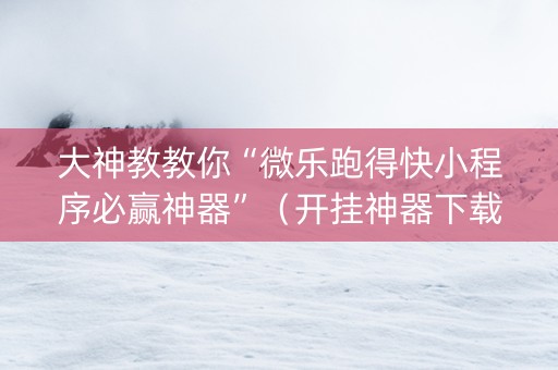 大神教教你“微乐跑得快小程序必赢神器”（开挂神器下载)