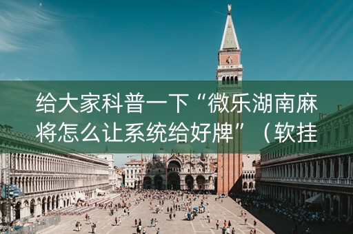 给大家科普一下“微乐湖南麻将怎么让系统给好牌”（软挂神器)