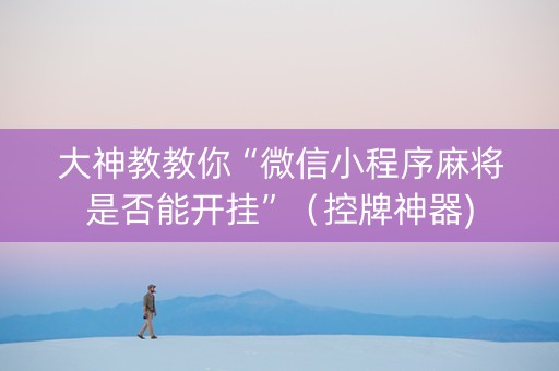 大神教教你“微信小程序麻将是否能开挂”（控牌神器)