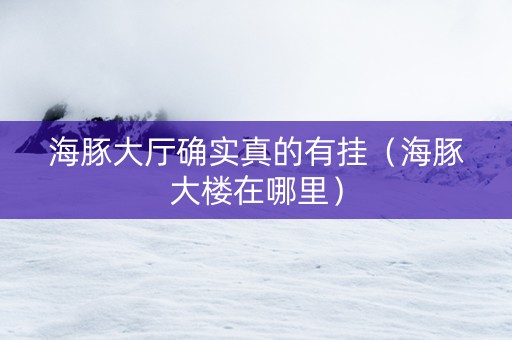 海豚大厅确实真的有挂（海豚大楼在哪里）