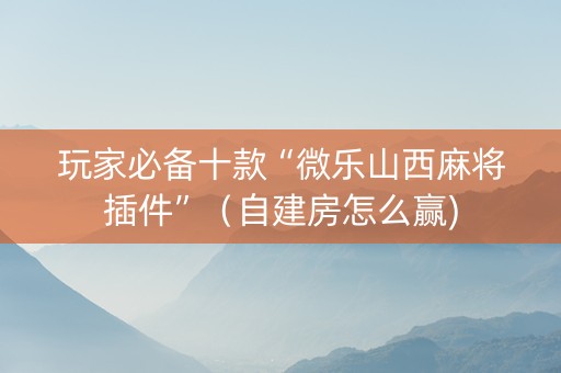 玩家必备十款“微乐山西麻将插件”（自建房怎么赢)
