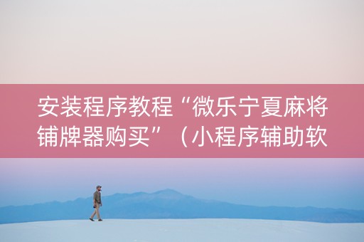 安装程序教程“微乐宁夏麻将铺牌器购买”（小程序辅助软件)