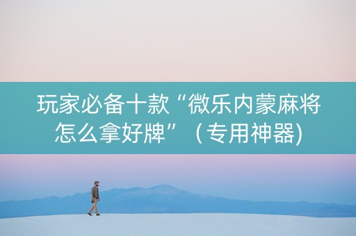玩家必备十款“微乐内蒙麻将怎么拿好牌”（专用神器)
