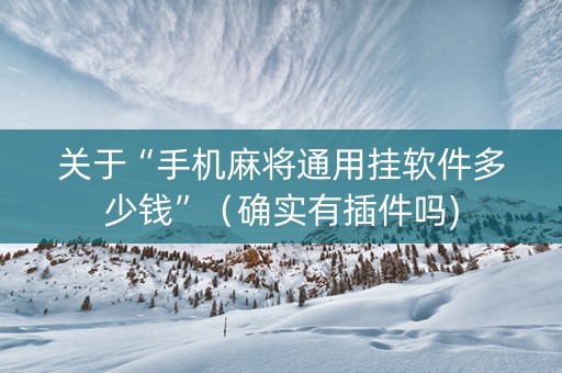 关于“手机麻将通用挂软件多少钱”（确实有插件吗)