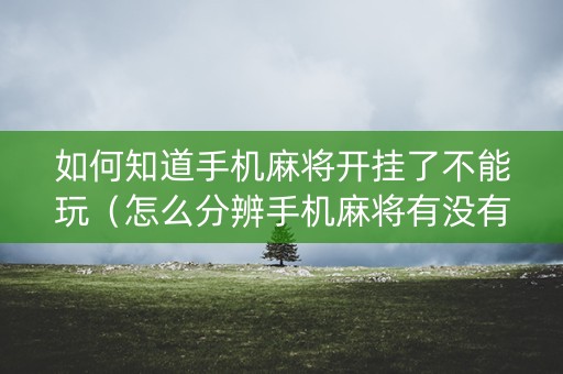 如何知道手机麻将开挂了不能玩（怎么分辨手机麻将有没有开挂）
