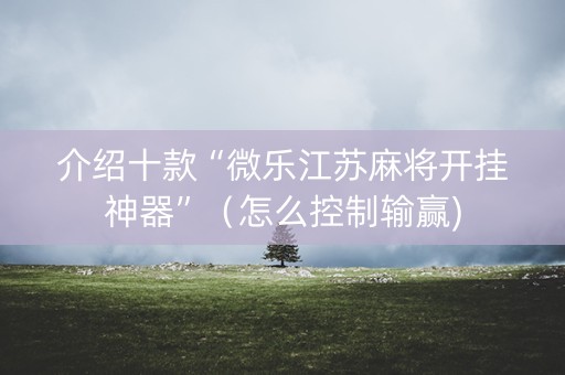 介绍十款“微乐江苏麻将开挂神器”（怎么控制输赢)