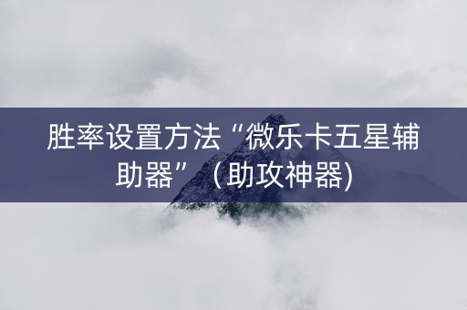胜率设置方法“微乐卡五星辅助器”（助攻神器)
