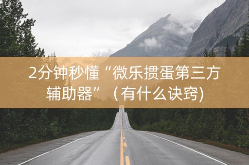 2分钟秒懂“微乐掼蛋第三方辅助器”（有什么诀窍)