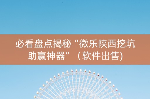 必看盘点揭秘“微乐陕西挖坑助赢神器”（软件出售)