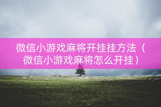 微信小游戏麻将开挂挂方法（微信小游戏麻将怎么开挂）