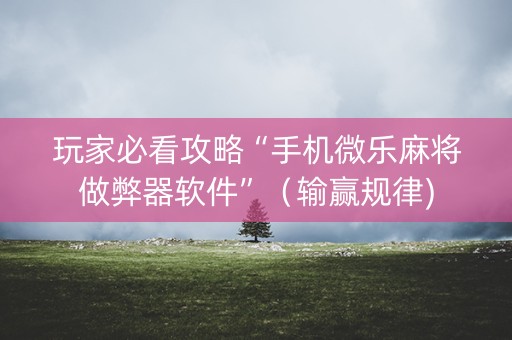 玩家必看攻略“手机微乐麻将做弊器软件”（输赢规律)