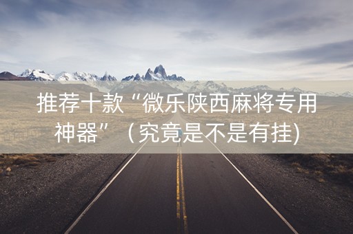 推荐十款“微乐陕西麻将专用神器”（究竟是不是有挂)