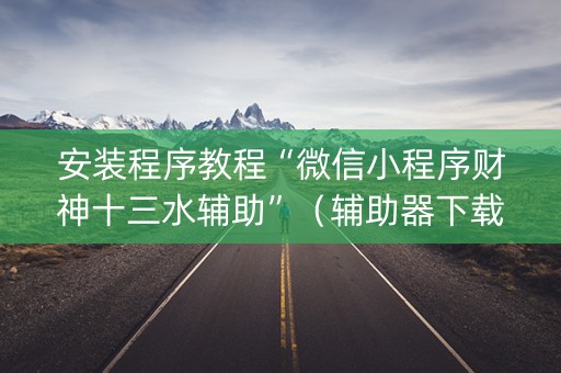 安装程序教程“微信小程序财神十三水辅助”（辅助器下载)