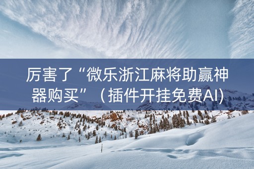 厉害了“微乐浙江麻将助赢神器购买”（插件开挂免费AI)